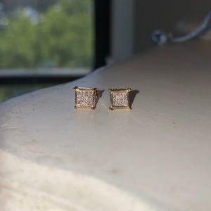 diamond square studs